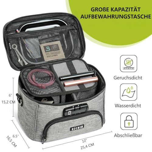OZCHIN Große Aufbewahrungsbox mit Zahlenschloss, Karbonfutter, verschließbare Tasche, langlebige Aufbewahrungskoffer, stilvolle und tragbare Reisetasche, Organizer, abschließbare Box, tolles Geschenk