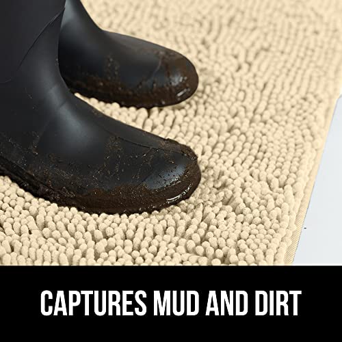 Image of Gorilla Grip Original Indoor Durable Chenille Doormat, 70x24, Absorbent Washable Inside Mats, Low-Profile Rug Doormats for Entry, Mud Room Mat, Back Door, High Traffic Areas, Golden Sand