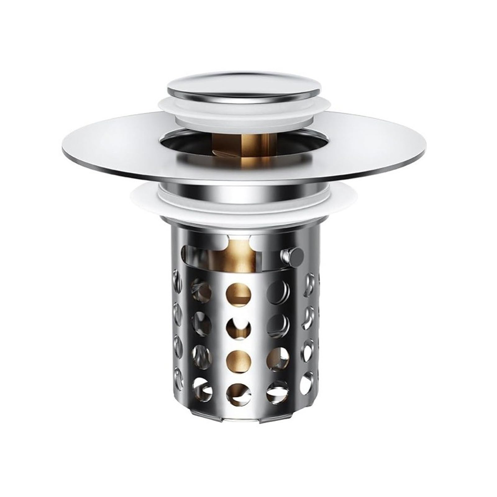 Anticlogging Drain Filter Sink Plug Wash Basins Drains Stoppers Push Type Bounce Cores Sinks Strainer Enduring Kitchen Drainers for Kitchen Bathroom Stoppers