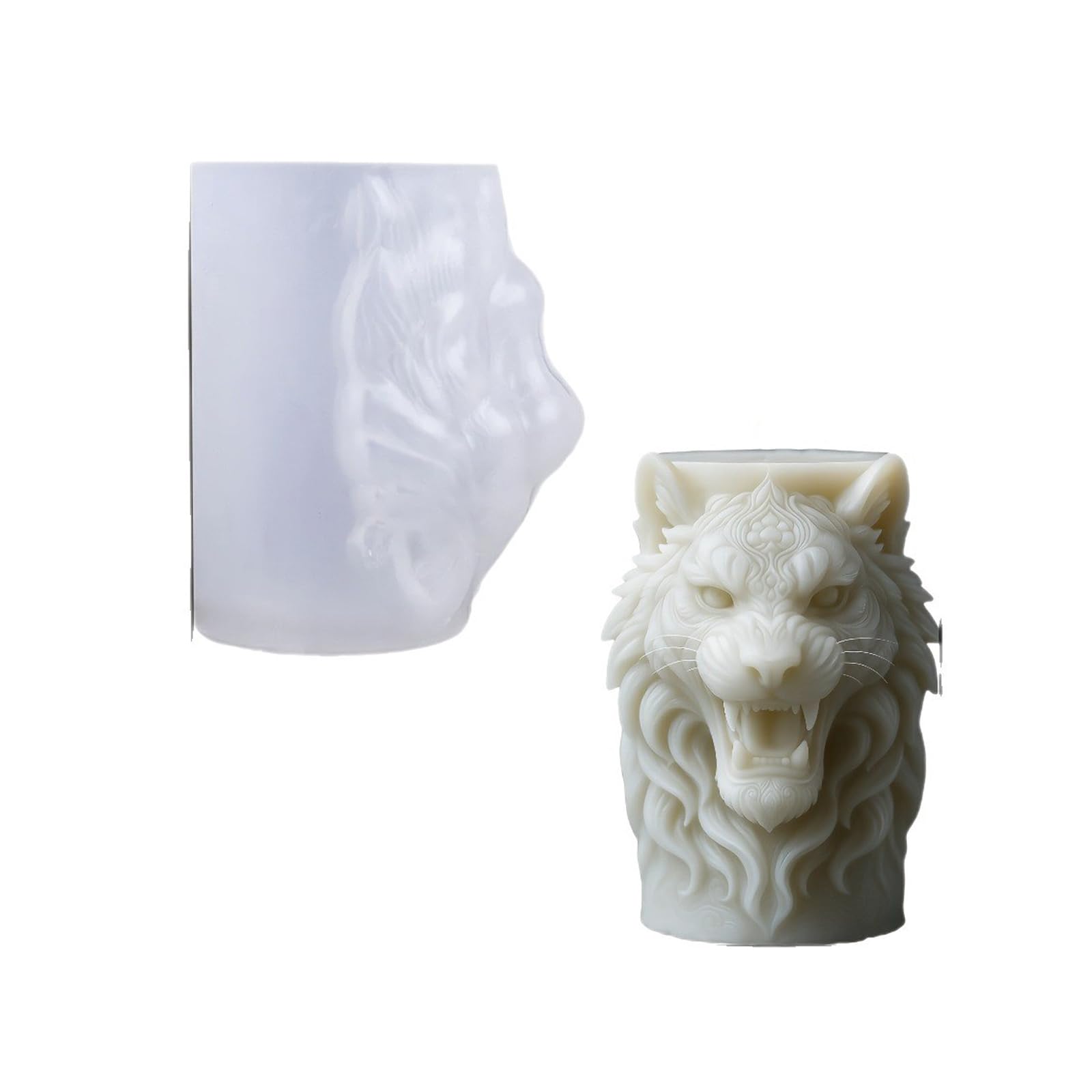CAZSTYK Head Carving Cylinder Silicone Mold Easy Demolding for Resin Casting Making Soap Holiday Decoration High Temperature Elastomer