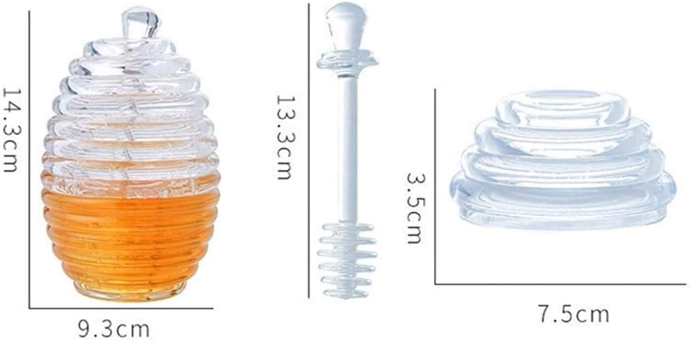 Storage Jar air Tight Storage Jars Clear and Transparent Glass Jar Honey Jar with Stirring Rod Blueberry Strawberry Fruit Sauce Storage Jar Honey Bottle