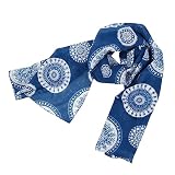 着物 ストール 日本製 [なごみや] KYOTO BLUE ガーゼチーフ UVケア和装用 洋装用 襟巻 マフラー レディース 150cm 水輪_青1922