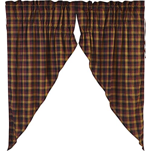 VHC-Brands-Heritage-Farms-Curtains-Primitive-Check-Prairie-Short-Panel-Set-of-2-63x36x18 VHC Brands Heritage Farms Curtains Primitive Check Prairie Short Panel Set of 2 63x36x18
