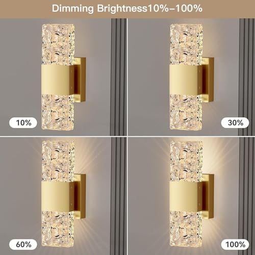 Apliques de pared inalámbricos LED dorados regulables con mando 4