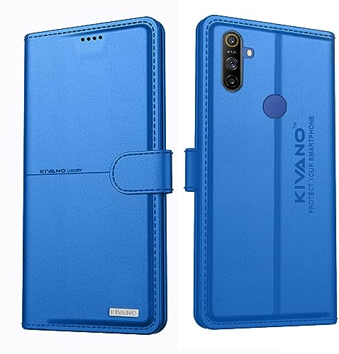 Image of Compatible With Realme Narzo 10A / Realme 5 / Realme 5s / Realme 10 / Realme Narzo 20A Flip Cover | Leather Finish | Inside Pockets & Inbuilt Stand | Shockproof Wallet Style Magnetic Closure