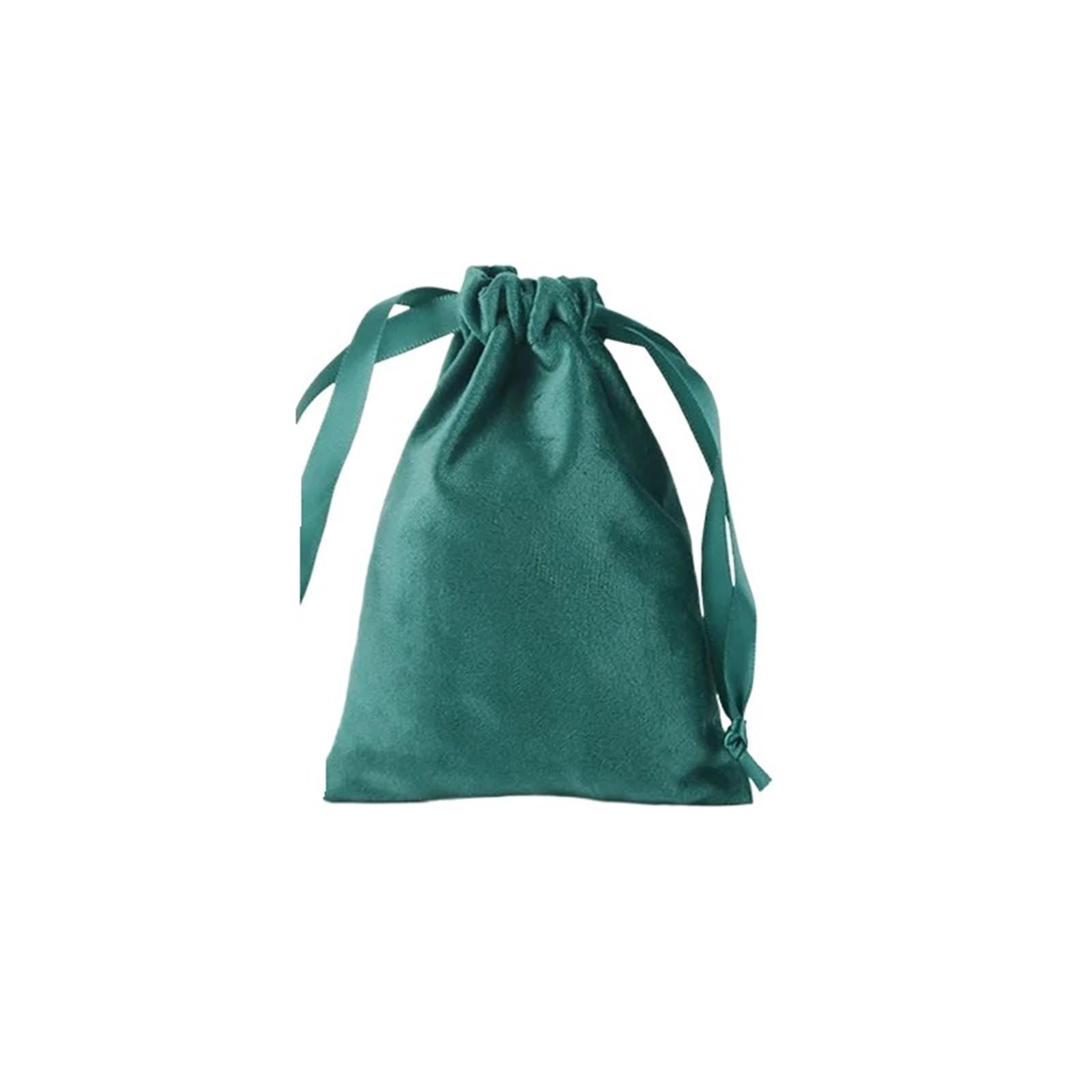 20PCS Samt Lagerung Kordelzug Taschen Weiche Berühren Make-Up Tasche Schmuck Hochzeit Geschenk Paket FüR Schmuck(Green,6x13cm)