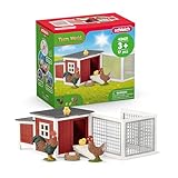 Schleich Farm World Chicken Coop Farm and Animal Figurine Playset - 8-Piece Animal Figurines Set with 2 Hens, 2 Chicks, and Nest with Chicken Coop, Imaginative Fun at The Farm Gifts for Kids Ages 3+