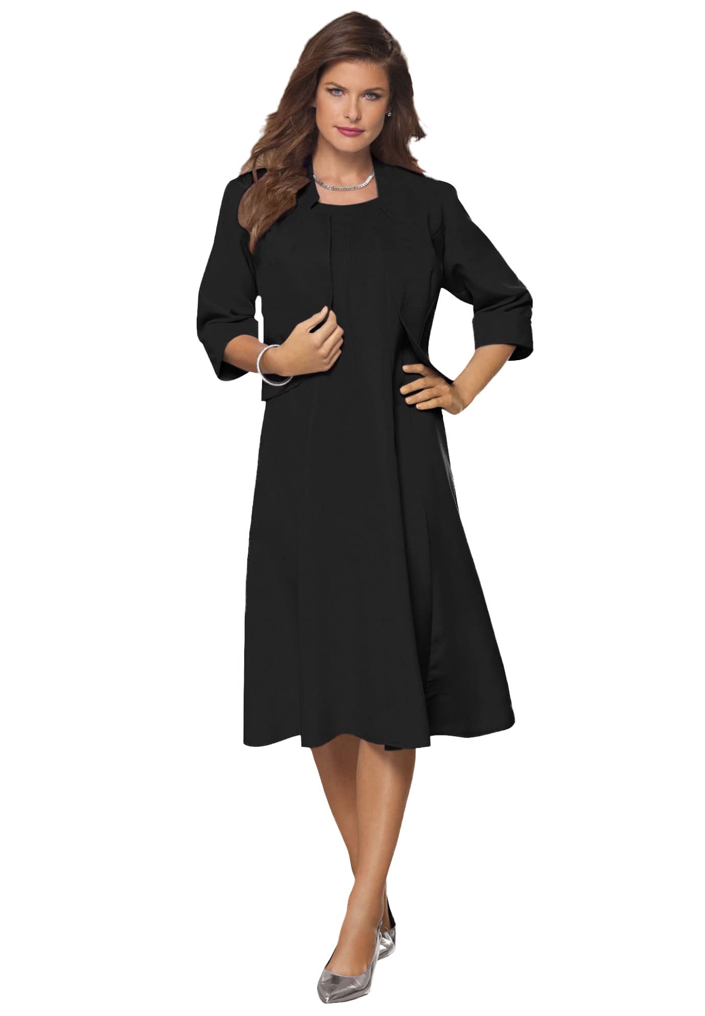 Womens Plus Size Fit And Flare Jacket Dress Suit | Desertcart QATAR