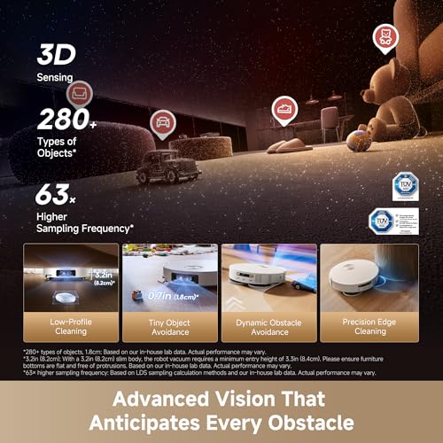 Image of DREAME L60 Ultra Robot Vacuum and Mop, 35,000Pa Suction, Detangling Brush, AI-Enhanced 3D ToF Vision, 100℃ Mop Self-Cleaning, 280+ Object Types, Extendable Side Brush and Mop, White