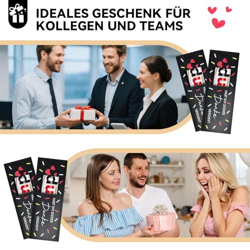 15pcs Dankeschön Geschenke - Du hast ein dickes Danke verdient Geschenk für Kollegen Teams - Hülle Filz Geschenk Verpackung,Ohne Schokolade