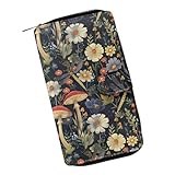 COEQINE Daisy Mushroom Wallets for Women Fashion Long Leather Wallets for Women Rifid Ladies Moneybag With Coin Pocket Zipper Phone Case