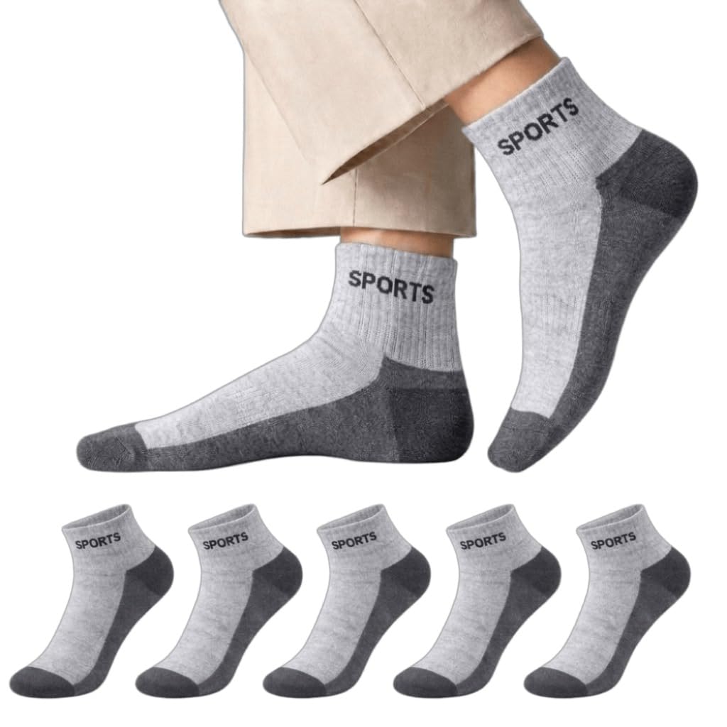 ankle Length Socks for men | Ultra Soft made of cotton | Sports Socks for Boys | Breathable And Stretchable Socks for Boys & Men | Sneaker Shoes Socks, Grey (Pair of 3)-image-22