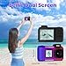 4K 33FT Digital Camera, 48MP Underwater Camera Waterproof Rugged Dustproof Shockproof for Snorkeling Diving, Selfie Dual-Screen Point and Shoot Digital Camera with 32G Card (Gradient Purple)