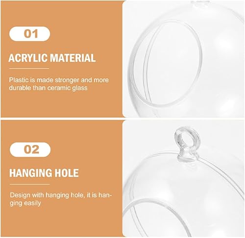 Miniatura 7 de DECHOUS 10 bolas de Navidad transparentes, bolas de adorno rellenables para árbol de Navidad, decoraciones colgantes para decoración de fiestas de