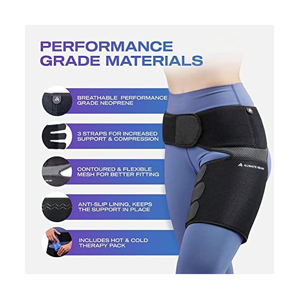Always Ready Oberschenkelbandage zur Stützung der Leiste, Hüfte, Vorderen und Hinteren Oberschenkelmuskel, Hüftstütze… – Bild 7