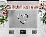 ElbFuchs ECO Fußmatte Herz 40x60cm für Innen - und Außen | Liebevolles Fussmatten Design | Schmutzfangmatte | Fußabtreter für die Haustür