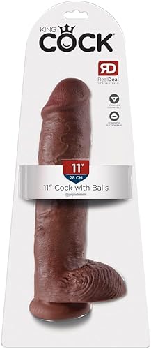 Consolador King cock con bolas Pipedream Products, NS7054, 11 pulgadas, Marrón, 1, 1
