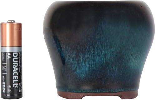 Miniatura 6 de Juego de 2 mini macetas esmaltadas + 4 pantallas de drenaje de malla suave