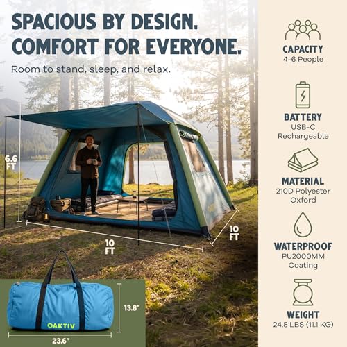 Carpa Inflable Oaktiv para Camping 4-6 Personas miniatura 5