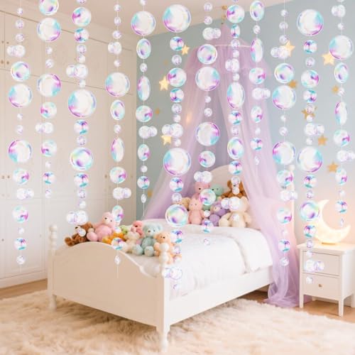 Transparent Bubble Garlands - Colored Bubble Mermaid Birthday Decorations