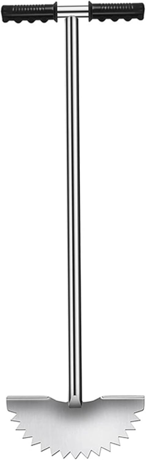 Edger Lawn Tool Stainless Steel Manual Lawn Edger with T-Grip Handle Easy to Use Saw-Tooth Sod Cutter for Yard Garden Landscaping Sidewalk and Cable Burying Sod Cutter Edger Lawn Edger Landscaping To