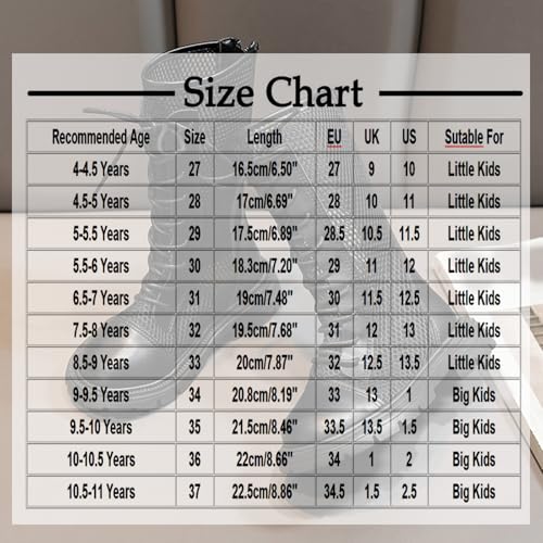 Girls Combat Boots Lace Up Mid Calf Boots Fashion Chunky Heel Platform Military Style Ankle Riding Booties2