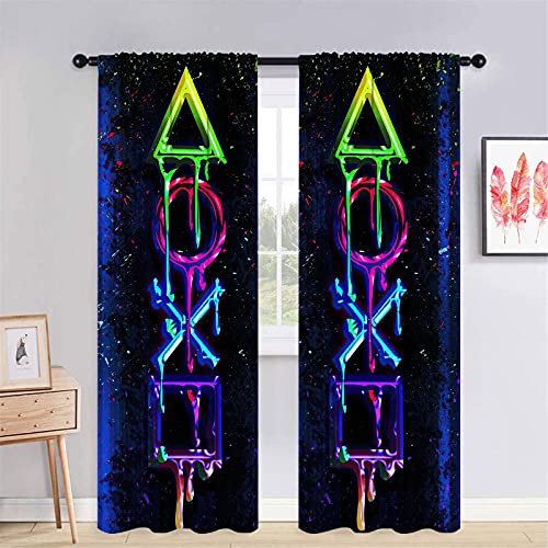Gy Gaming Curtains, Rod Pocket Baby Boy Gamer Curtain Panels Teens Video Games Bedroom Decor Gamepad Drapes For Men Living Room Window Treatment Fabric, 42X63 Inch #TOP2