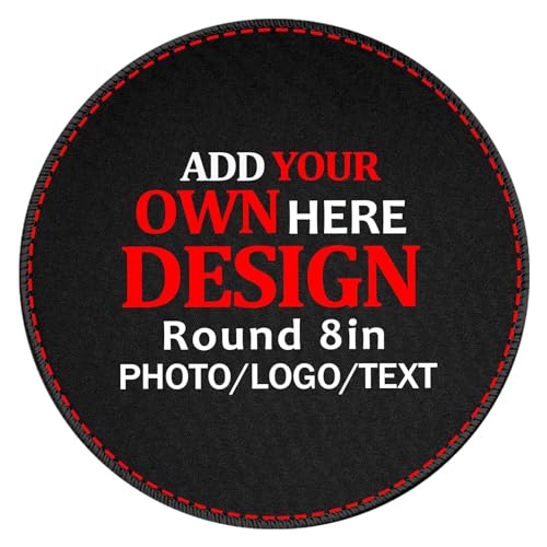 Custom Mouse Pad Personalized Picture Text Mouse Mat with Anti-Slip Rubber Base Stitched Edge Add Your Own Photo Mouse Pad for Office Home Gaming Computer Laptop (Round 8 in / 20 cm)