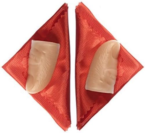 Miniatura 6 de Zittop Paquete de 2 trucos de magia de seda falsa con punta de pulgar (2 puntas para el pulgar, 2 pañuelos, rojo, pequeño de 2 pulgadas o 1.969 in)