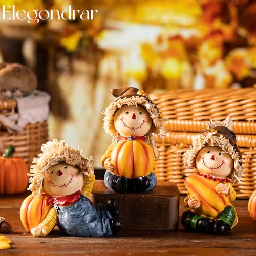 Elegondrar Thanksgiving Scarecrow Decorations, Hand-Painted Centerpiece Mantle Table Decor for Harvest Day, Autumn Decor for Living Room Dining Room Bedroom - Image 3