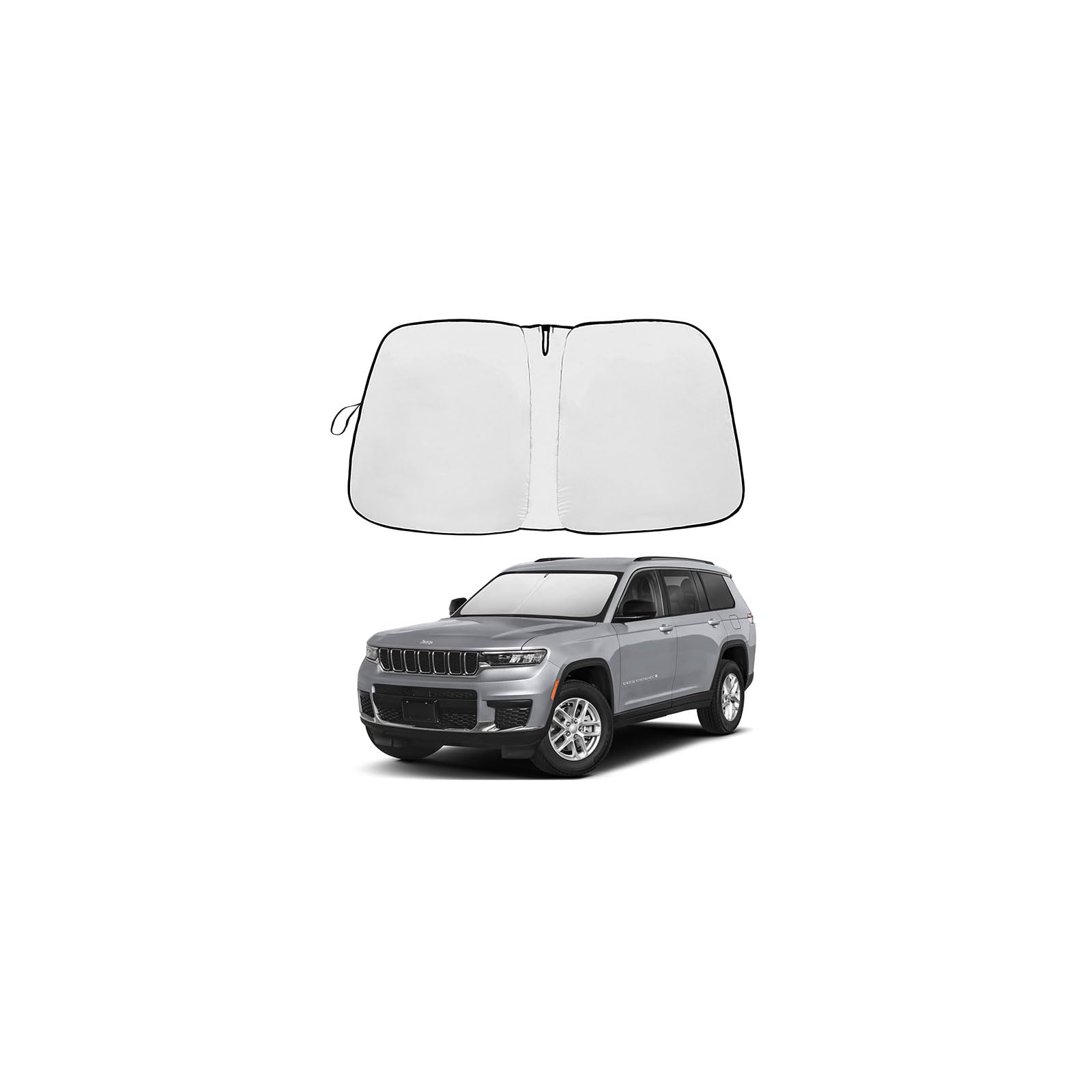 Front Windshield Sunshade fit for Jeep Grand Cherokee 2014-2025 UV Ray Reflector Foldable Car Shade Automotive Windshield Sunshades Jeep Grand Cherokee Windshield Sun Shade |Keeps Your Vehicle Cool|