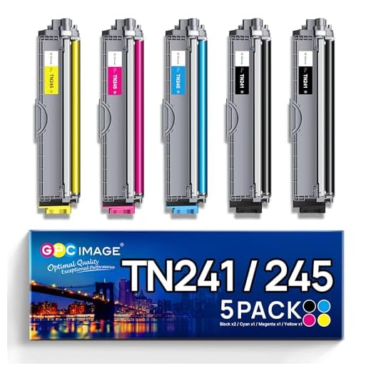 GPC Image Kompatibel toner patronersättning för Brother TN241 TN245 för DCP-9020CDW DCP-9015CDW HL-3140CW HL-3150CDW 3170CDW MFC-9340CDW 9140CDN (2 svart/1 cyan/1 magenta/1 gul, 5-pack)
