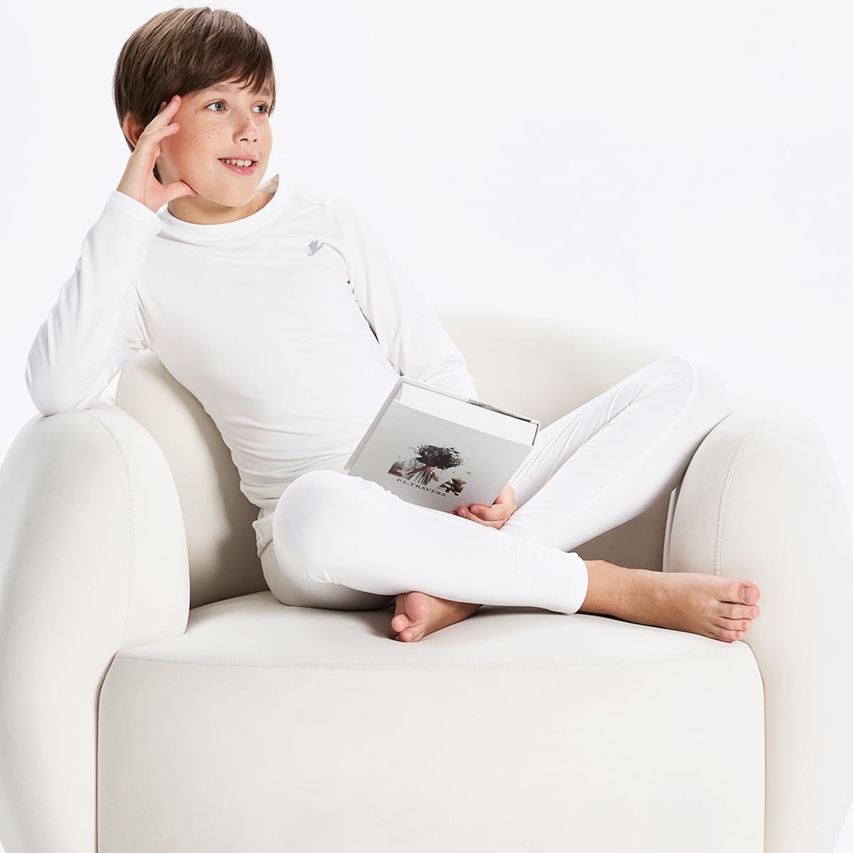 DEVOROPA Youth Boys Fleece Lined Compression Shirts & Pants Kids Girls Thermal Underwear Set Athletic Tops Leggings Baselayer - Image 2