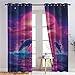 Curtains Dolphin Blackout Curtains for Bedroom Living Room - Sunset Curtains 54 Inch Length 2 Panels Set - Patterned Window Treatments - Grommet Drapes - Home Decor (D&-6266)