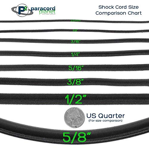 Image of PARACORD PLANET Elastic Bungee Nylon Shock Cord 2.5mm 1 /32 inch, 1 /16 inch, 3 /16 inch, 5 /16 inch, 1 /8 inch, 3 /8 inch, 5 /8 inch, 1 /4 inch, 1 /2 inch Crafting Stretch String 10 25 50 & 100 Foot Lengths