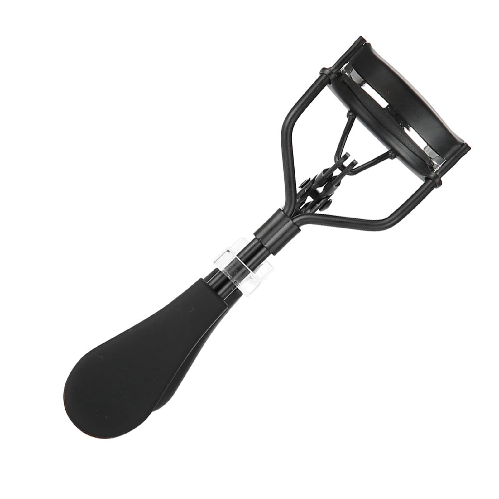 Professional Stainless Steel Eyelash Curler with Ergonomic Design for All Eye Shapes Black Silicone Ring Pad for NoPinch Eye Lash Curling (Black)