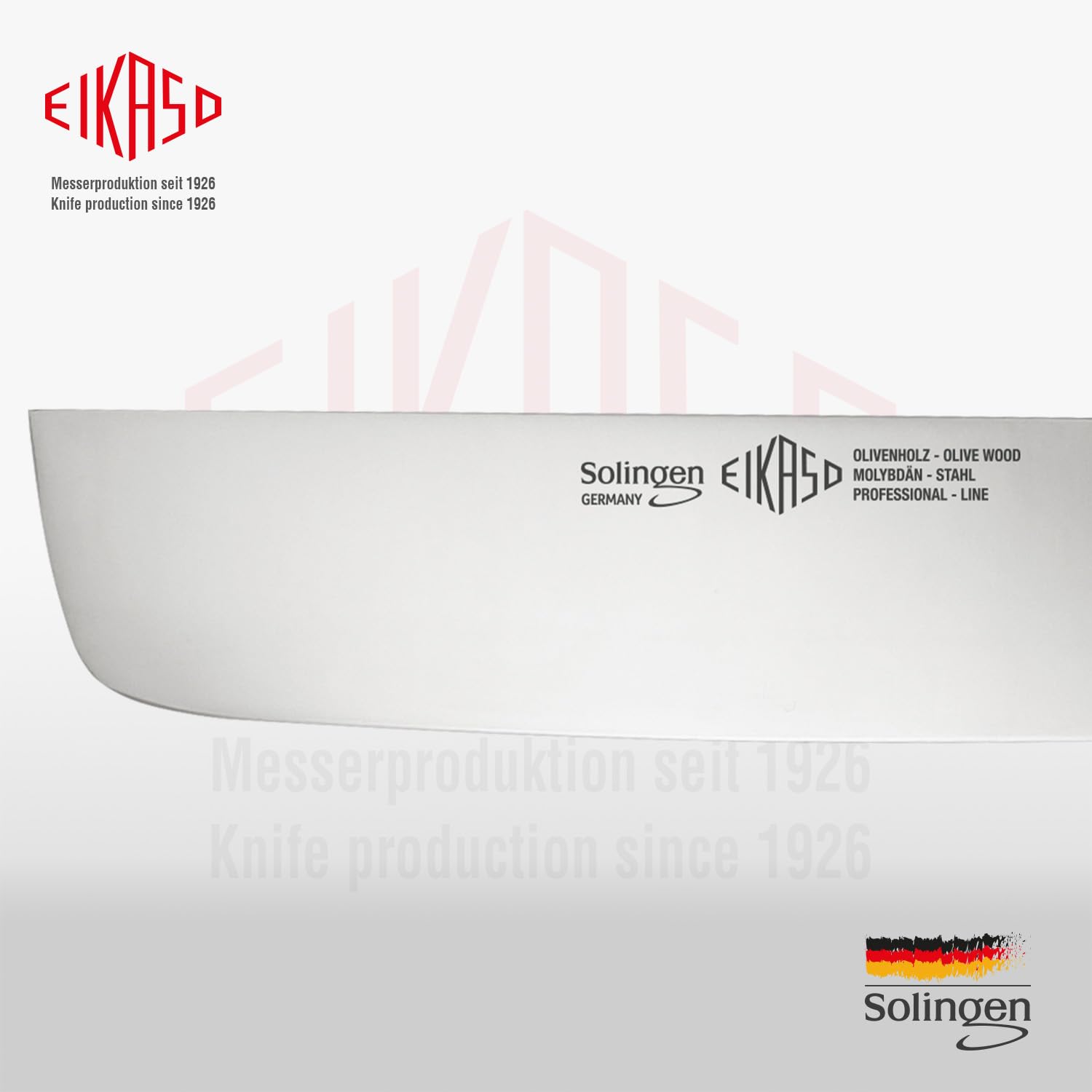 EIKASO Solingen Germany Nakiri Messer 16cm - Geschmiedetes Küchenmesser mit rostfreien Molybdänstahl 1,4116 Japanisches Gemüsemesser geschmiedet mit Olivenholz Griff - Ideal für Gemüse, Kräuter, Salat
