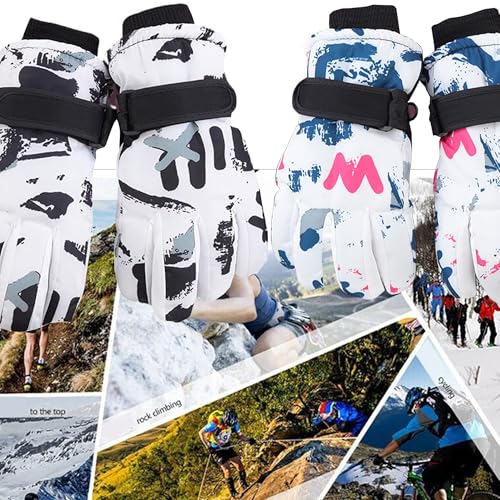 Image of UTOWO Kids Winter Cold Weather Ski Gloves Boy-Girl Warm Windproof Snow Gloves for Snowboarding Sledding Cycling Toddler 3-6T