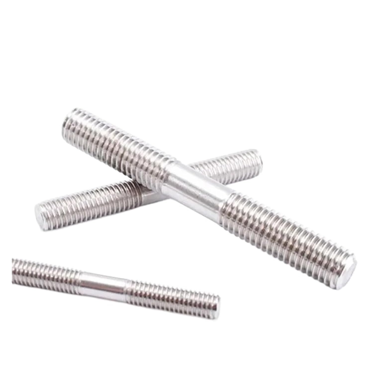 Double End Threaded Stud Screw Bolt 2pcs M12 Double-Headed Screws Class B Isometric Studs Screw GB901 60mm-150mm(M12x100mm)