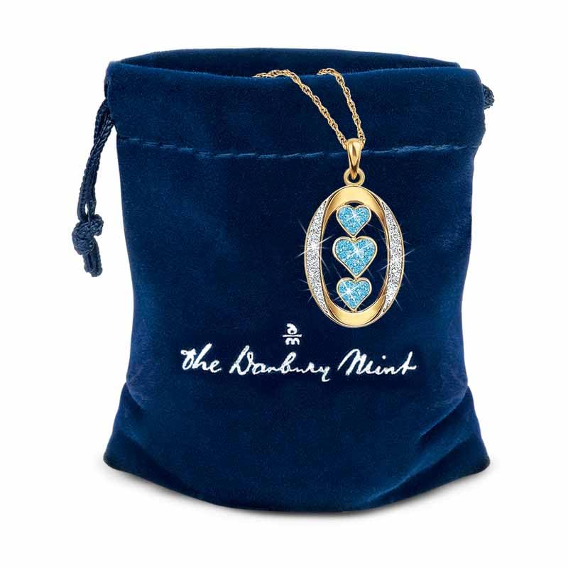 The Danbury Mint Birthstone Daughter I Love You Pendant Necklace - Daughter Sentiment Pendant - Birthstone Daughter Jewelry Gifts (04 April) #1136-0013"3