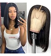 12Inch Short Bob Wig Human Hair HD Transparent Bob Lace Front Wigs Human Hair Glueless Brazilian ...