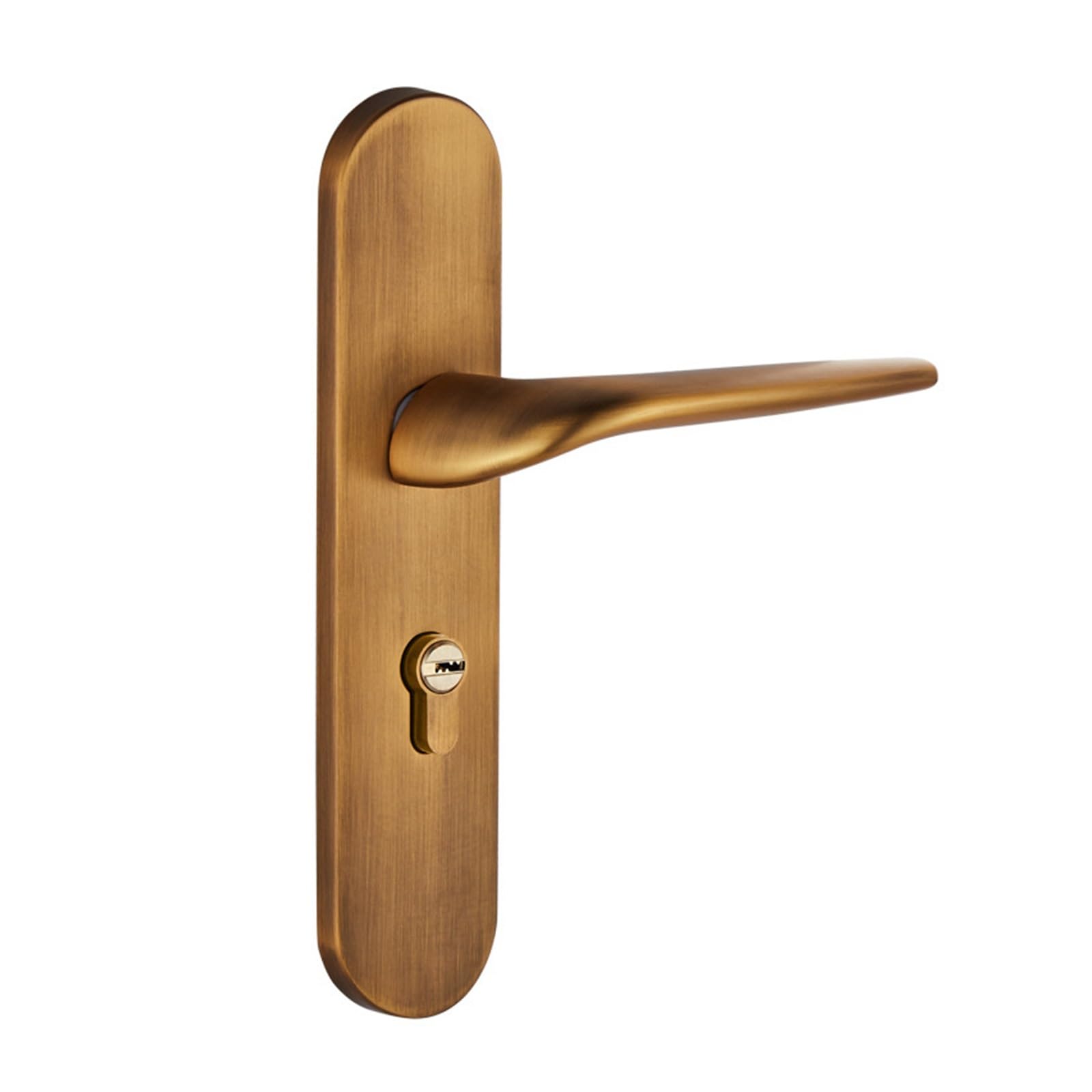 Serrure de porte en bois de chambre à coucher en bronze jaune de style américain raffiné