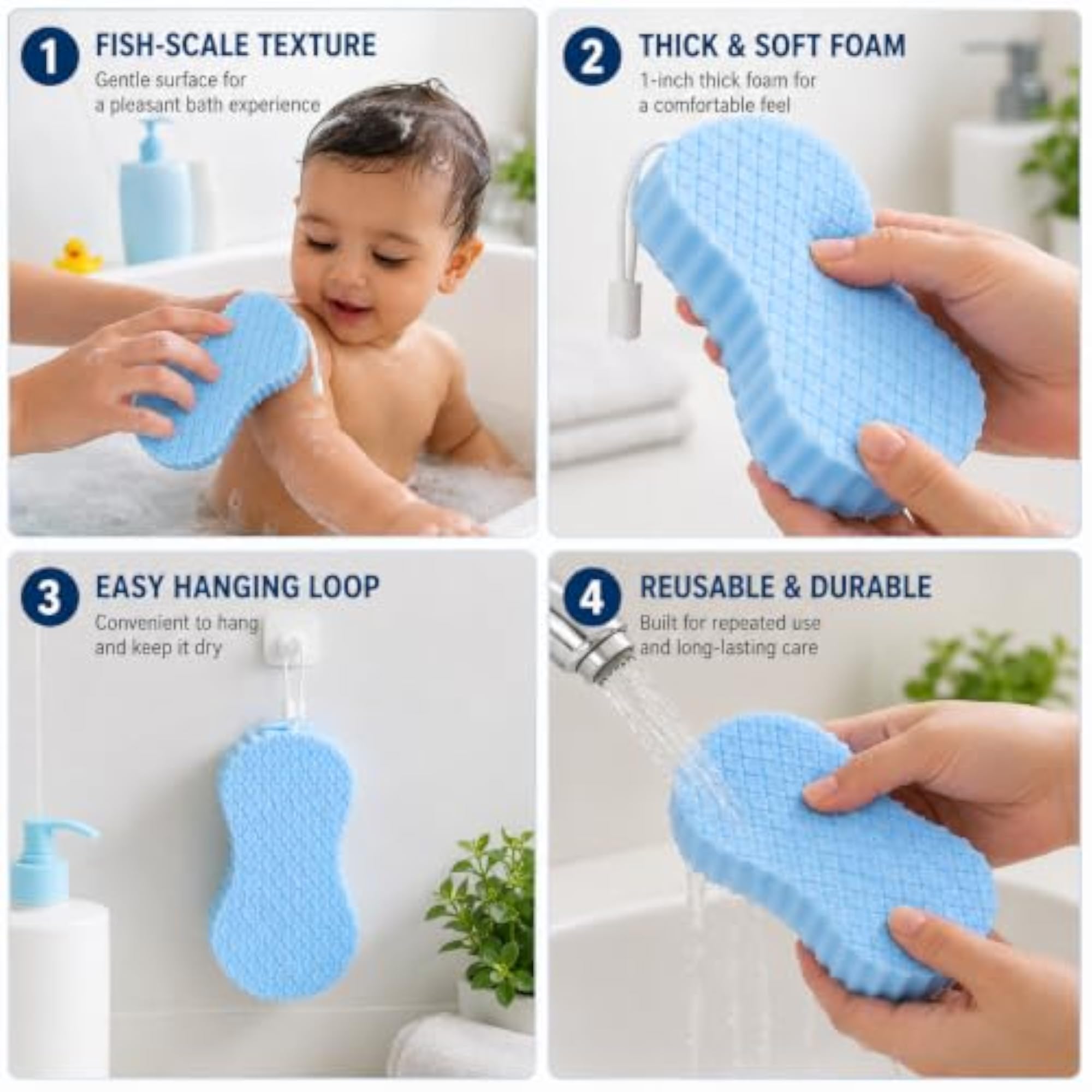Magic Bath Sponge Dead Skin Remover, Gentle Bathing