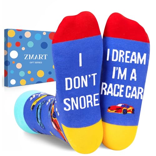 Zmart Racing Gifts - Gifts for Car Lovers Guys, Funny Race Car Socks for Men, Vintage Cool Old Racing Socks