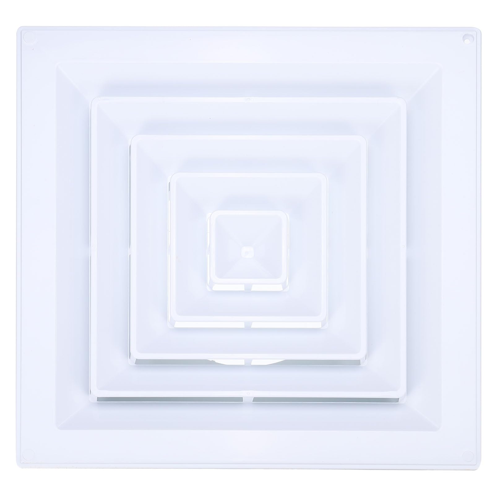 PATIKIL Cubierta De Rejilla De Aire Cuadrada 15.7 x 15.7 Pulgadas, 6 Pulgadas De Diámetro, Para Pared O Techo Con Adaptador Cuadrado A Redondo Para Ventilación De Hogar Baño Cocina
