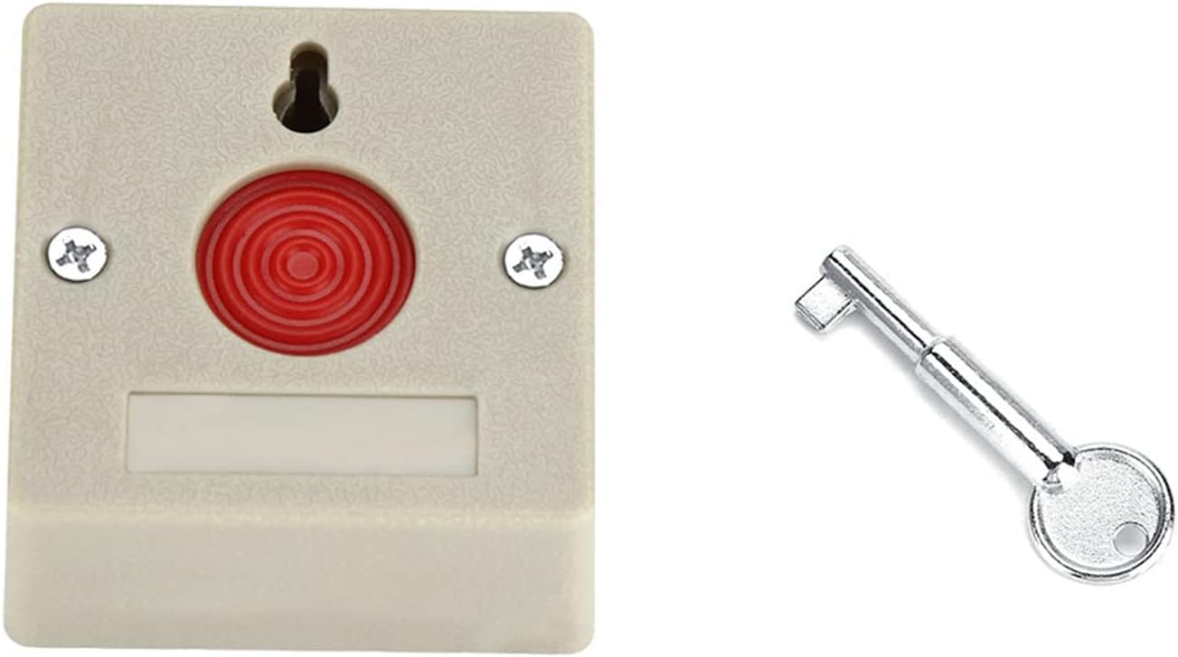 Fyearfly Mini Panic Button,DC 24V Wired Safe Security Plastic Family Office Mini Emergency Alarm Panic Push Button Suresafe Personal Alarms for Elderly