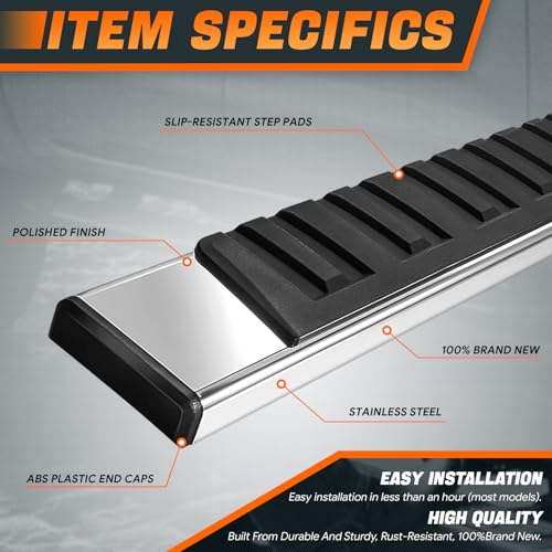 Estribos Acero Inoxidable 6.75 in. para Silverado Sierra miniatura 2