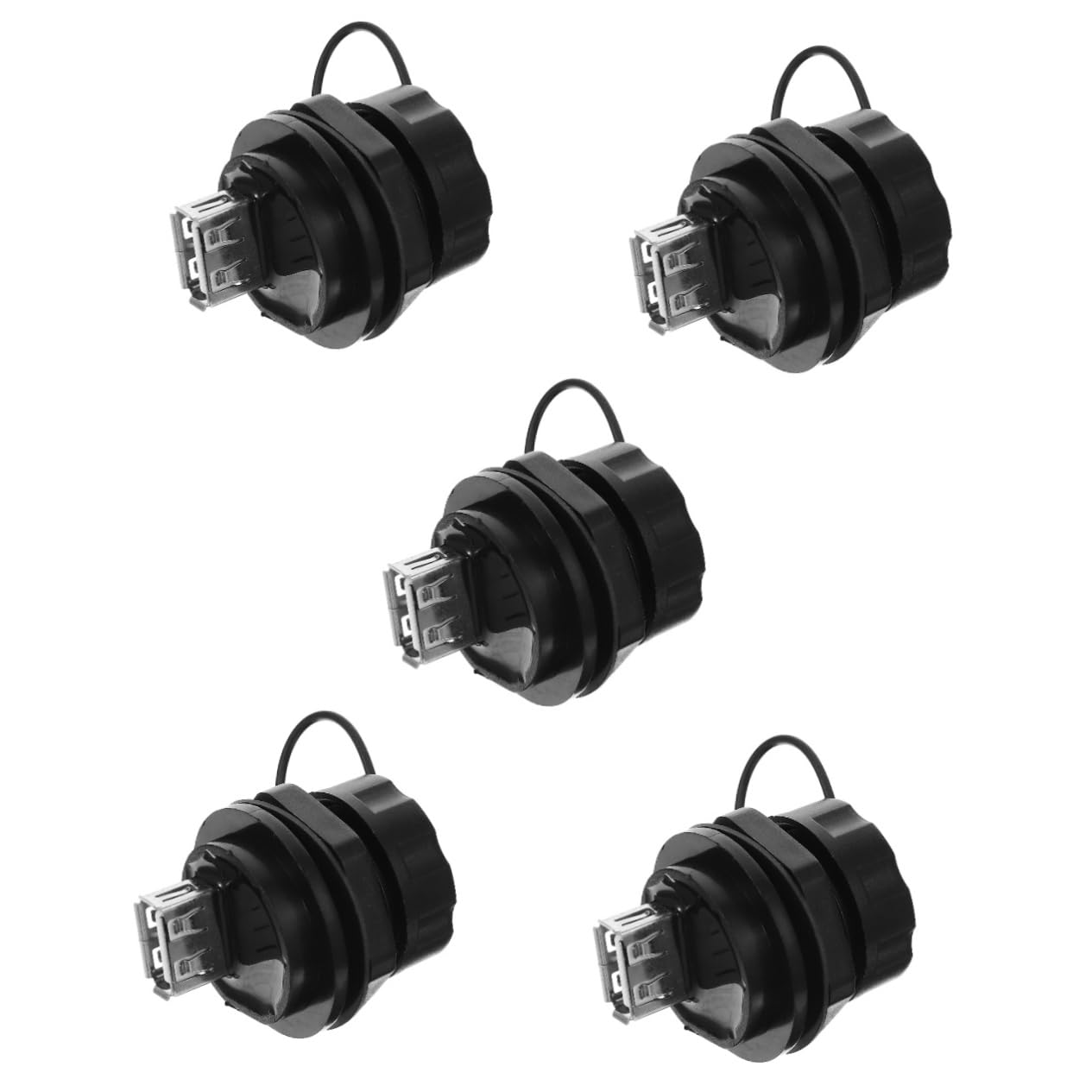jojofuny 5stücke USB Wasserdichter Verbindungskoppler USB Pass-Through Adapter Für Motorräder Und Yachten Mbps Datenübertragung Robustes Design Mit Abdeckung