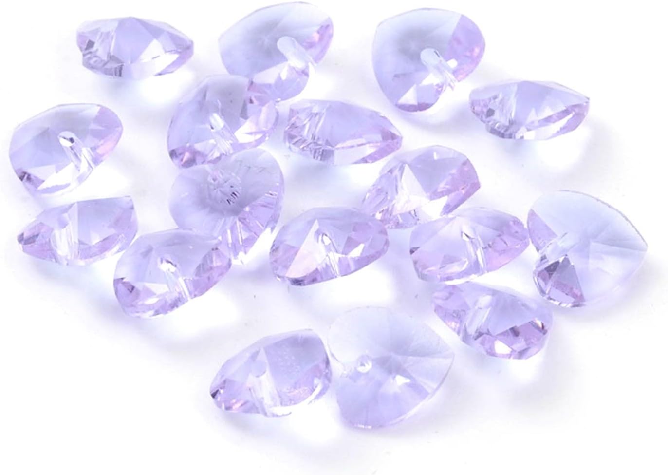 Faceted Crystal Glass Love Heart Hanging Bead Charms Pendants for DIY Jewelry