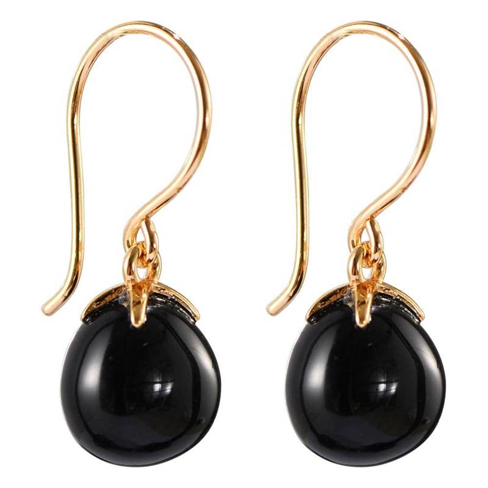 IUokLU Earrings for Women, Earring S925 Sterling Silver Korean Simple Silver Earrings Black Agate Earrings Women's Silver Earrings